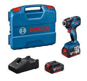 Image sur PROMO BOSCH PERCEUSE-VISSEUSE À CHOC SANS FIL GDR18V-200C AVEC 2 ACCUS LI-ION 4,0 AH, +CHARGEUR