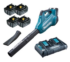 Image sur PROMO MAKITA SOUFFLEUR SUR ACCU 2X18V DUB362TX1 + 4 X BL1850B+CHARGEUR DOUBLE DC18RD+EMBOUT PLAT