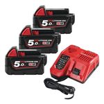 Image de PROMO STOCKHOLM MILWAUKEE M18NRG503  PACK 2 ACCUS 18V 5AH + CHARGEUR + 1 ACCU 18V 5AH GRATUIT